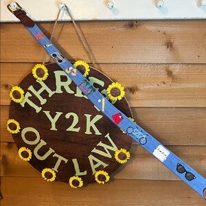 Smathers & Branson Beach La Vida Loca Hand Stitched Needlepoint Leather Belt 34